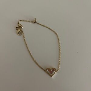 Kendra Scott Ari Heart Gold Chain Bracelet in Dichroic Glass